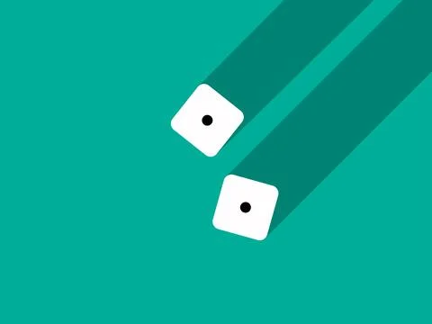 A pair of dice with numbers 1 and 1. Craps dice pair on a green table with .. Illustrazione stock