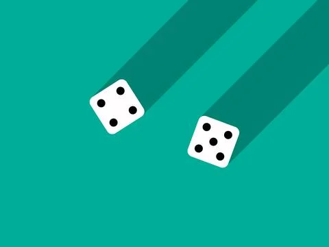 A pair of dice with numbers 4 and 5. Craps dice pair on a green table with .. Stock-Illustration