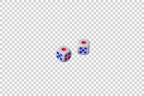 Pair of dice that rolls the number one Stock Photos
