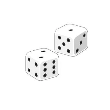 Pair of dice vector clipart. Two white craps board game Isolated illustration Stock Illustration