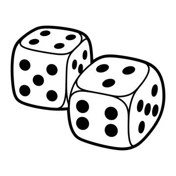Pair of Dice Vector Icon Casino Game Cubes Gambling Dice Illustration Stock Illustration