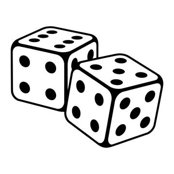 Pair of Dice Vector Icon Casino Game Cubes Gambling Dice Illustration Stock Illustration