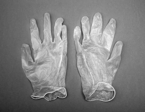 A pair of disposable protective gloves Foto stock