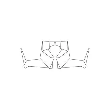 Pair Dog Polygonal Lines Illustrazione stock