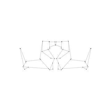 Pair Dog Polygonal Lines Illustrazione stock