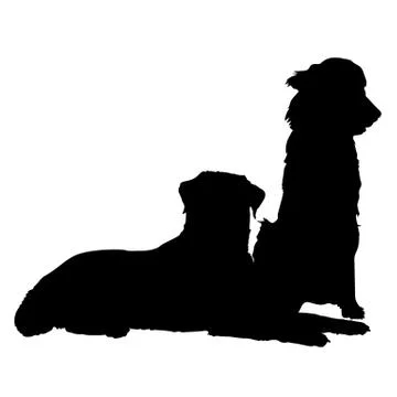 Pair of Dogs Stock Illustration
