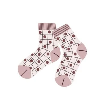 Pair of dotted brown socks Stock Illustration