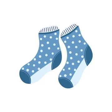 Pair of dotted warm socks. Wool knitted item Stock Illustration