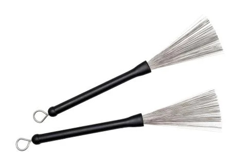 Pair of drum brushes Stock Photos