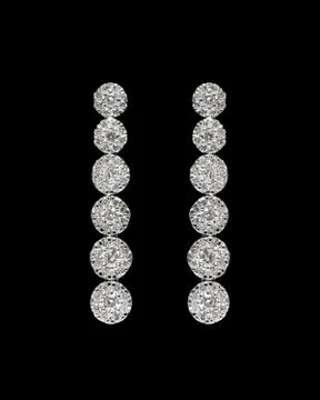 Pair of Earrings with diamonds Stock Photos