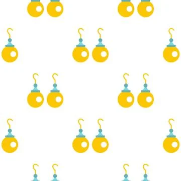 Pair of earrings with pearls pattern seamless Stock Illustration