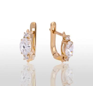 Pair of earrings Stock Photos
