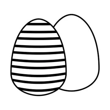 Pair easter eggs painted icon Ilustração Stock