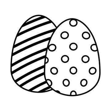 Pair easter eggs painted icon Ilustração Stock