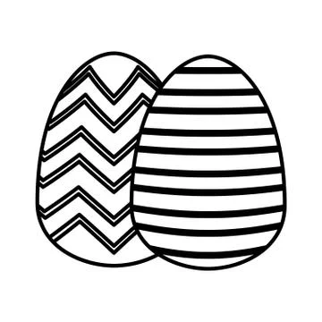 Pair easter eggs painted icon Ilustração Stock