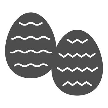 Pair of Easter eggs solid icon, Happy Easter concept, Easter greeting card sign Stock Illustration