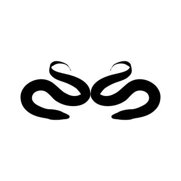 Pair of Eels Silhouette for Logo, Pictogram, Website, Apps and or Graphic Design Stock Illustration