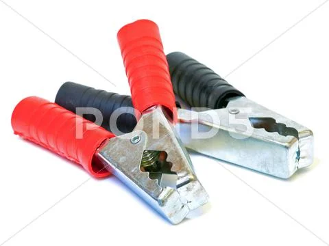 A pair of electrical jumpers Stock Photos