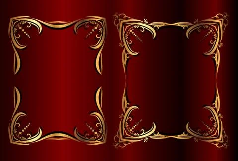 Pair of elegant high frames (vector). 库存插图