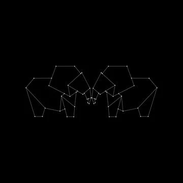 Pair Elephant Polygonal Lines Stock Illustration