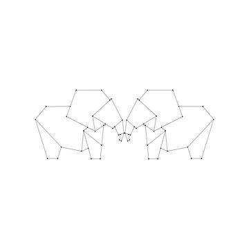 Pair Elephant Polygonal Lines Stock Illustration