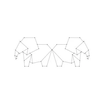 Pair Elephant Polygonal Lines Stock Illustration