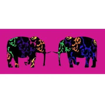Pair of elephants Ilustração Stock
