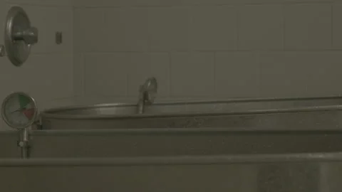 Pair of Empty Stainless Steel Tubs Stock-Footage 146106540