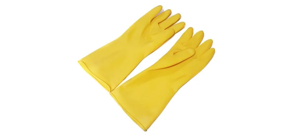 A Pair of Extra Thick Multipurpose Latex Rubber Gloves Stock Photos