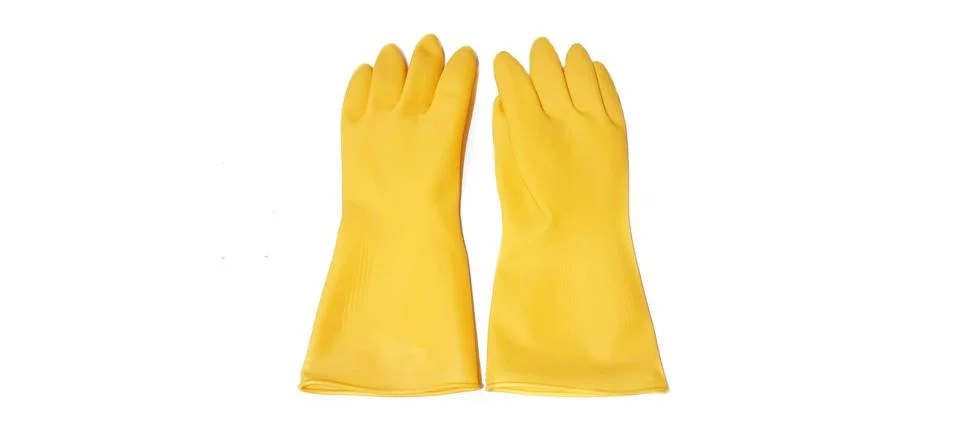 A Pair of Extra Thick Multipurpose Latex Rubber Gloves Stock Photos