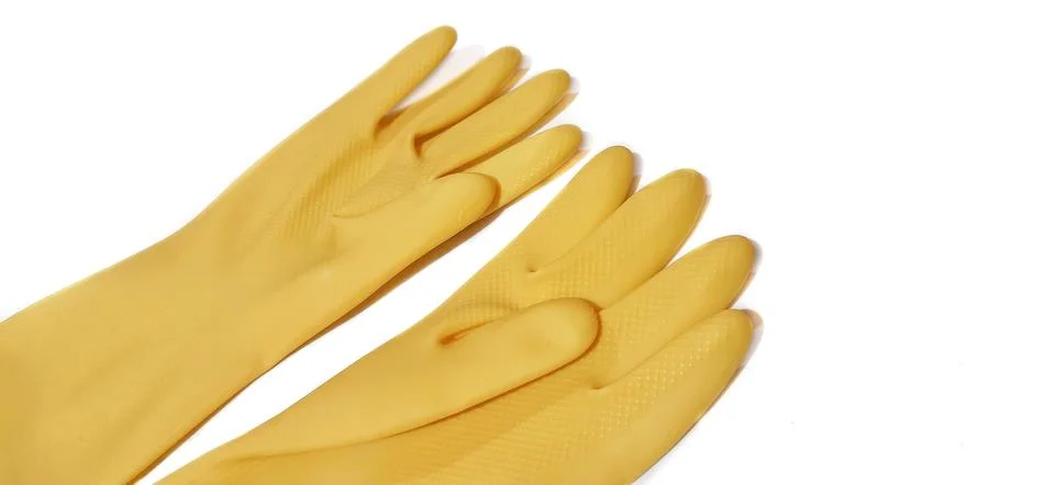 A Pair of Extra Thick Multipurpose Latex Rubber Gloves Stock Photos