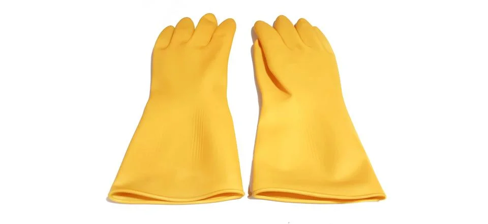 A Pair of Extra Thick Multipurpose Latex Rubber Gloves Stock Photos