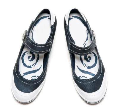 Pair of the fabrics loafer Stock Photos