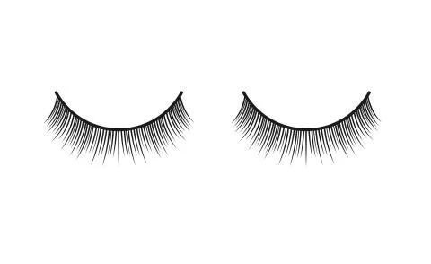 Pair of false eyelashes realistic mockup vector illustration isolated on white. Stock Illustration