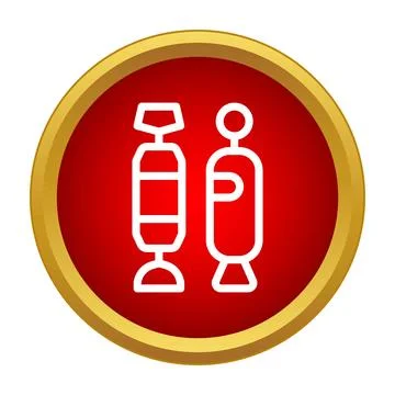 Pair of fire extinguishers on red icon Ilustração Stock