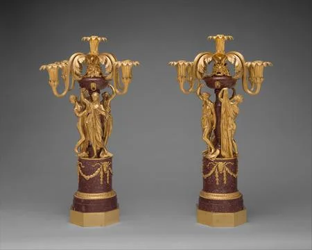 Pair of five-light candelabra 1774 Luigi Valadier Italian After the death o.. 库存照片