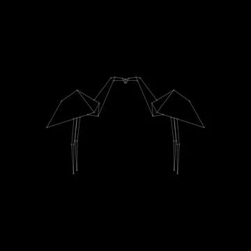 Pair Flamingo Polygonal Lines Stock Illustration