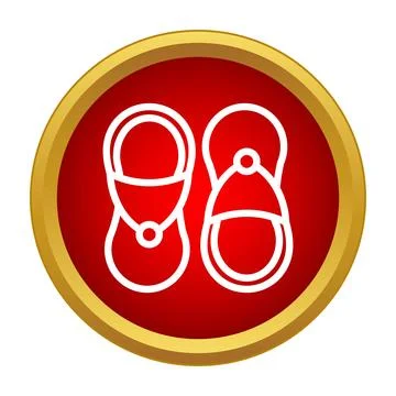 Pair of flip flops icon representing summer vacation Ilustração Stock