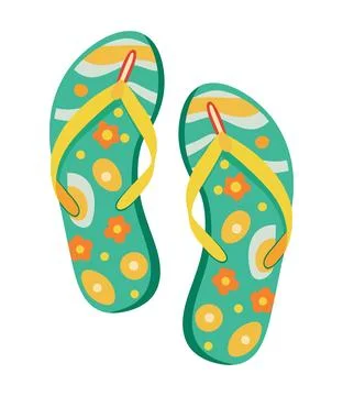 Pair of flip-flops. Stock Illustration