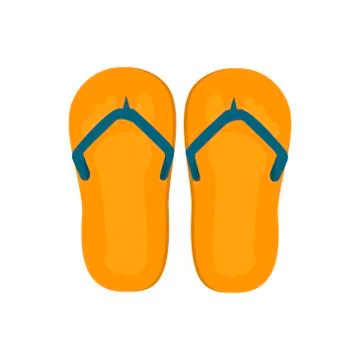 Pair of flip-flops isolated on white background. Vector illustration Stock Illustration