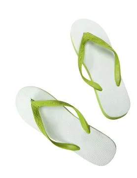 Pair of flip-flops isolated on a white background Stockfoto's
