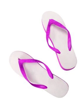 Pair of flip-flops isolated on a white background Stock Photos