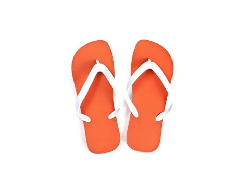 A pair of flip-flops isolated on a white background Stock Photos