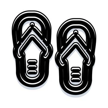 Pair of flip flops for summer holiday footwear Stock Illustration