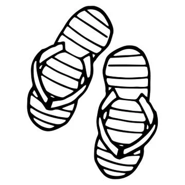Pair of flip flops, summer time vacation attribute, slippers Stock Illustration