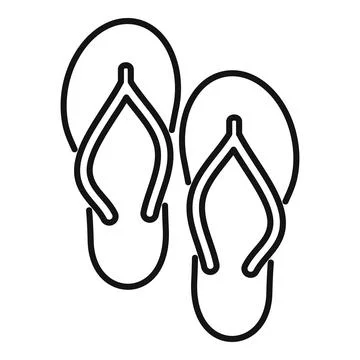 Pair of flip flops for walking on the beach during summer vacation Stock Illustration