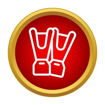 Pair of flippers outline in a red circle Ilustração Stock