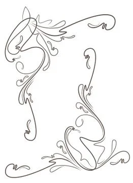 Pair of floral corners 스톡 일러스트