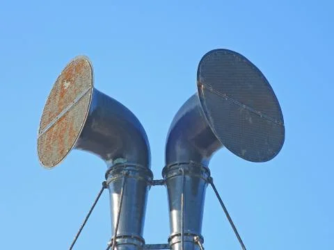 A pair of foghorns Foto stock