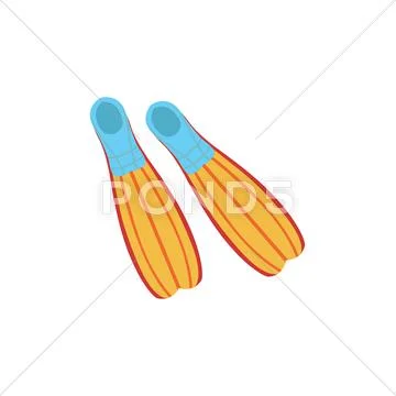 Pair Of Full-foot Swimming Fins Stock Illustration